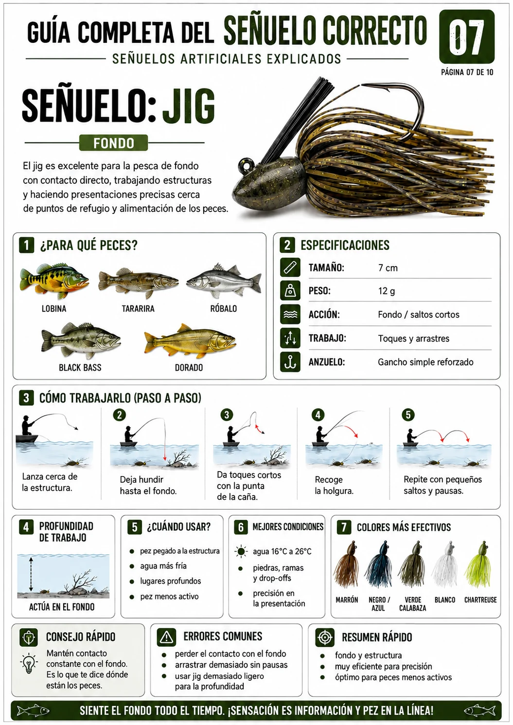 Página de la guía: señuelo Jig