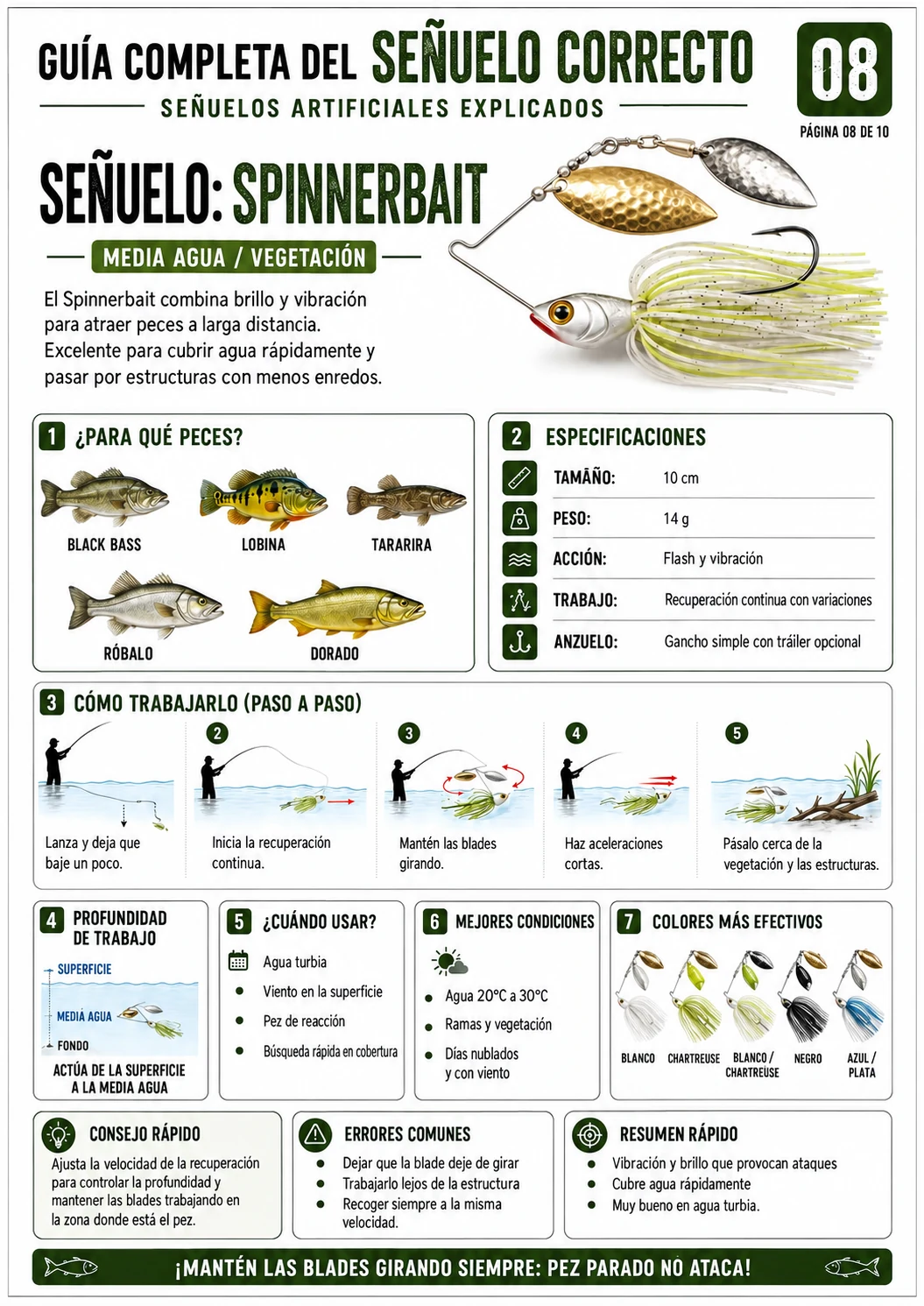 Página de la guía: señuelo Spinnerbait